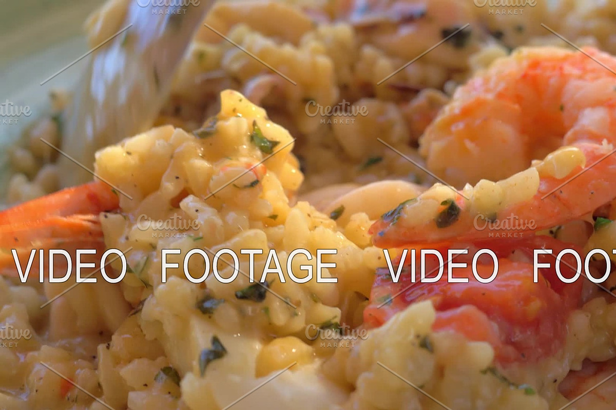 Having meal with sea food risotto in Graphics - product preview 8