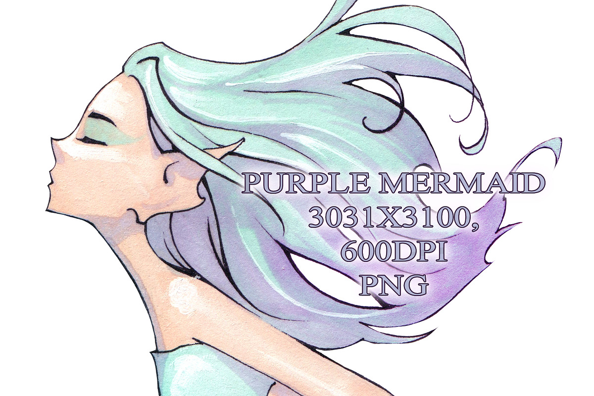 Swimming mermaid in Illustrations - product preview 8