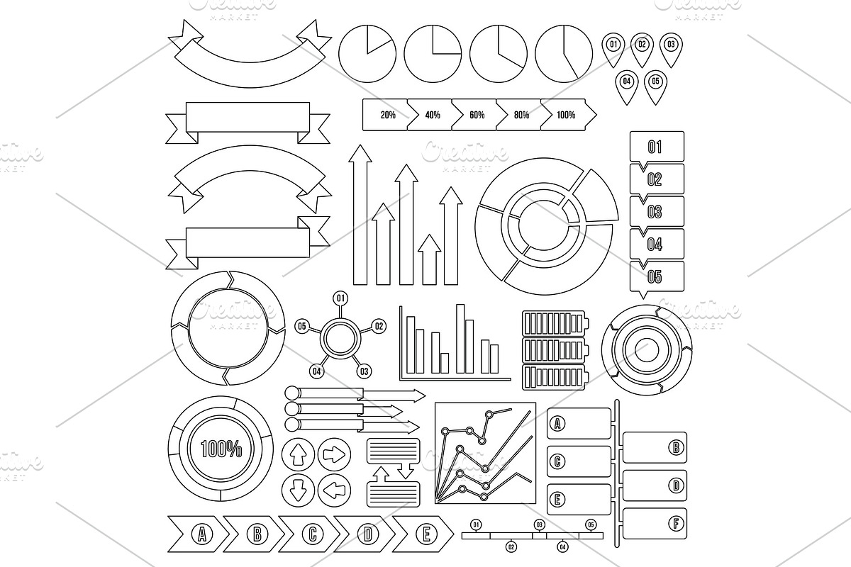 Infographic design parts icons set in Illustrations - product preview 8