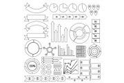 Infographic design parts icons set