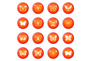 Butterfly set icons vector set
