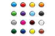 Blank round web buttons icons set