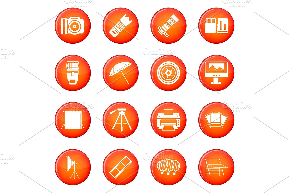 Photo studio icons vector set in Illustrations - product preview 8