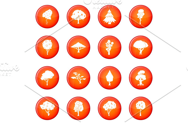 Trees icons vector set