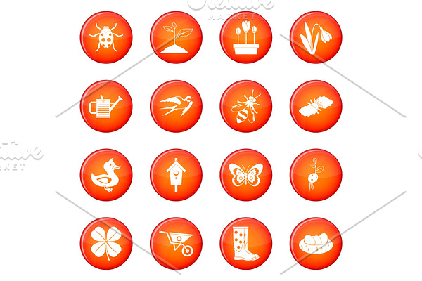 Spring icons vector set
