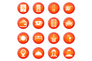Hotel icons vector set
