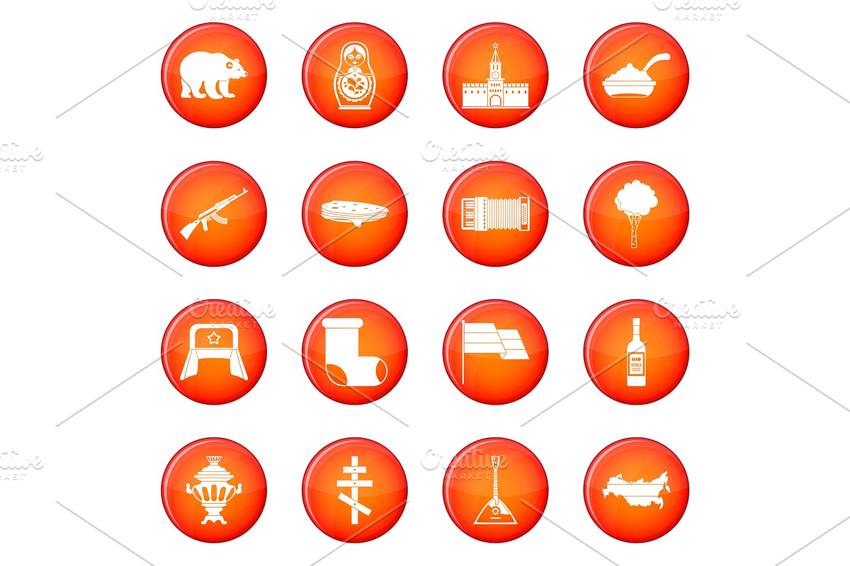 Russia icons vector set in Illustrations - product preview 8