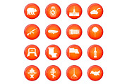 Russia icons vector set