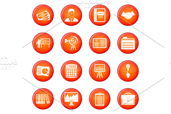 Business plan icons vector set