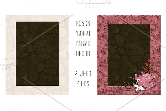 Frame & Floral Roses PNG files in Objects - product preview 3