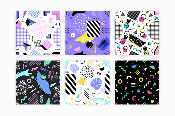 Abstract memphis semless patterns in Patterns - product preview 2