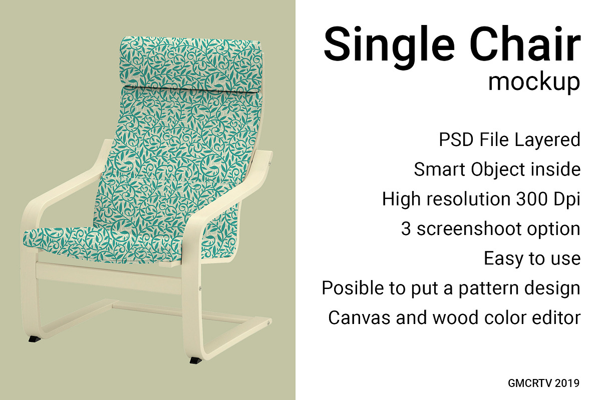 Single Chair mockup in Product Mockups - product preview 8