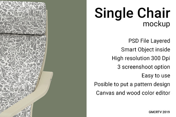 Single Chair mockup in Product Mockups - product preview 1