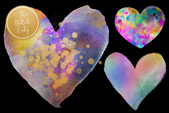 Valentine Rainbow Heart Clipart Set in Illustrations - product preview 5