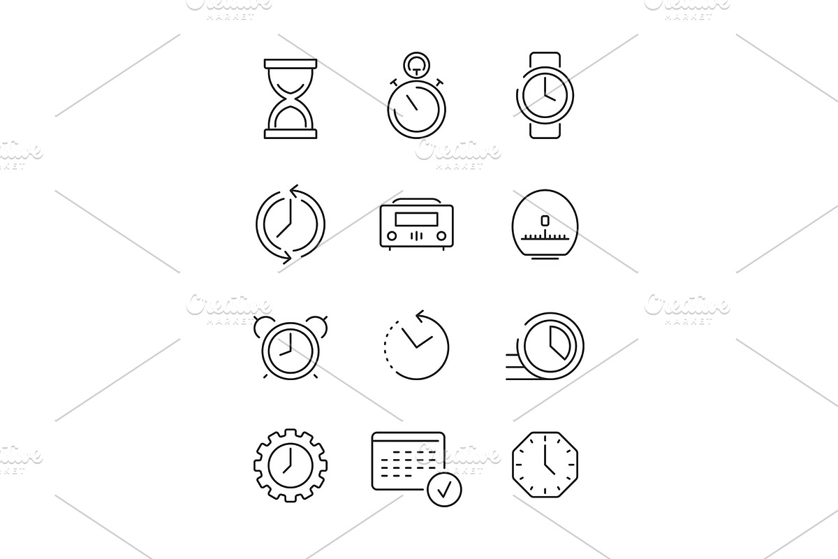 Time symbols. Calendar clock fast in Graphics - product preview 8