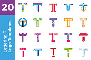 20 Logo Lettering T Template Bundle