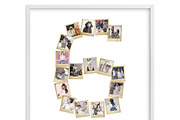 Number 6 Photo Collage Template