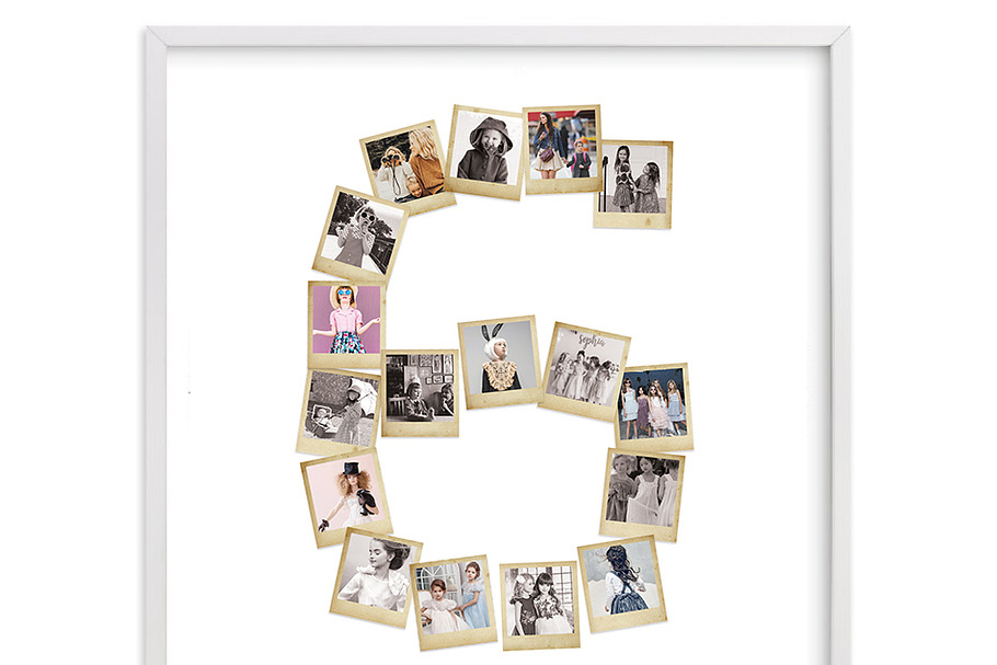 Number 6 Photo Collage Template