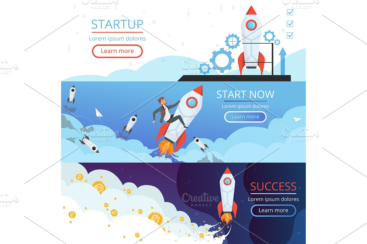 Startup banners. New idea or in Graphics - product preview 8