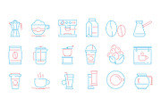 Coffee cup icons. Hot drinks tea and