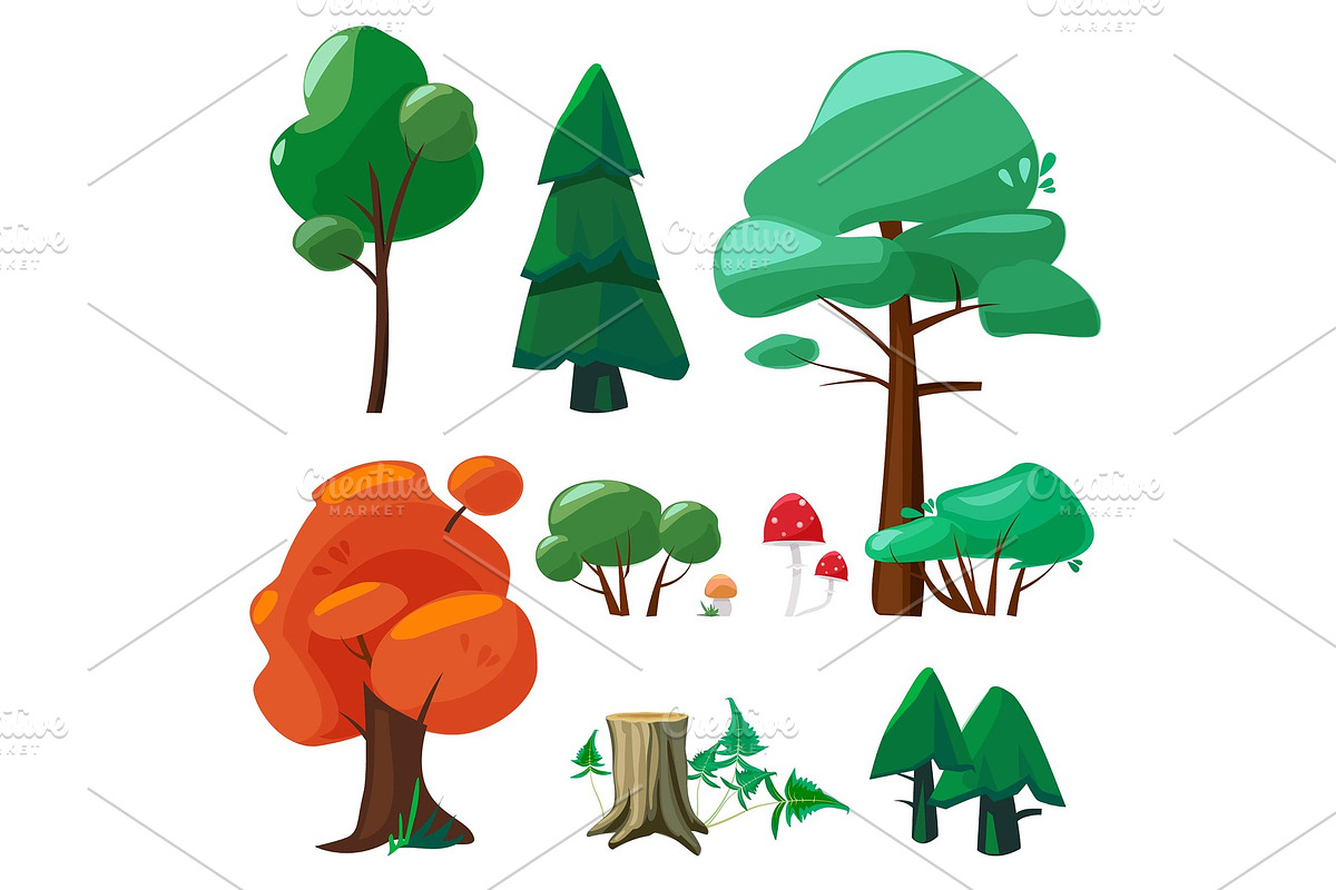 Nature cartoon elements. Game ui in Graphics - product preview 8