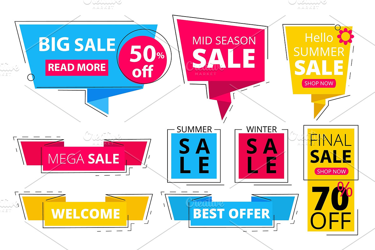 Trendy flat banners. Offers in Graphics - product preview 8