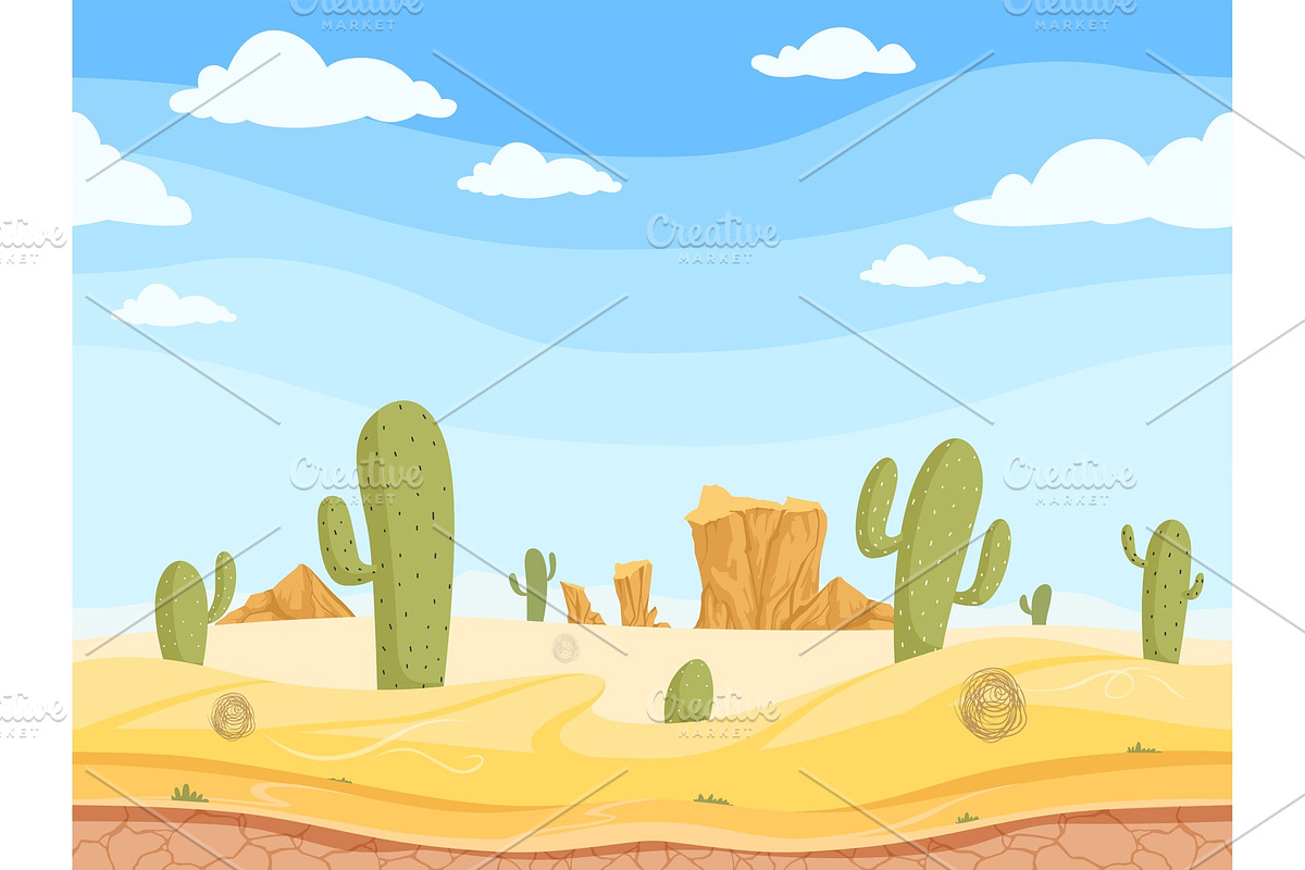 Desert seamless background. Wild in Graphics - product preview 8