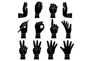 Hands gesture collection. Male and