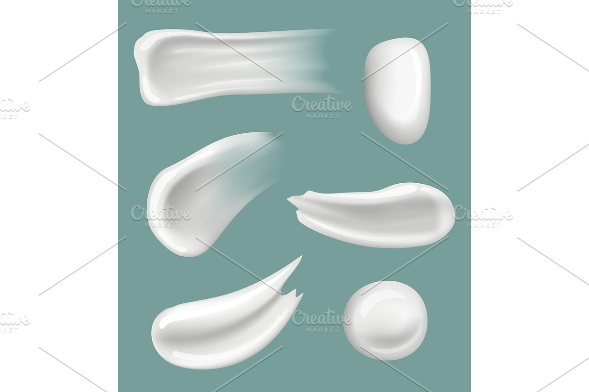 White cream smears. Cosmetic drops in Graphics - product preview 8
