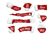 Promo banners ripped paper. Sale