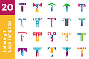 20 Logo Lettering T Template Bundle