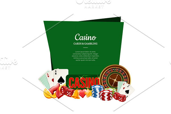 Vector realistic casino gamble with