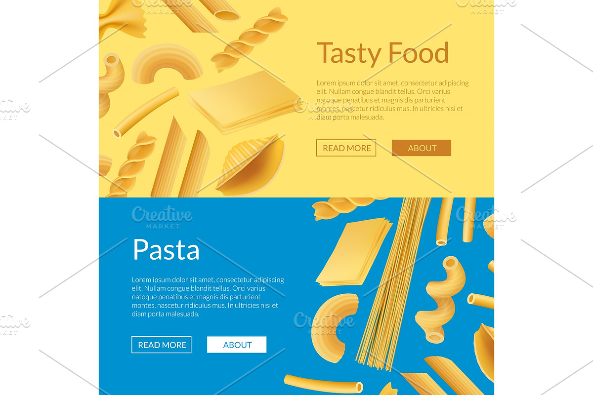 Vector realistic pasta types web in Textures - product preview 8