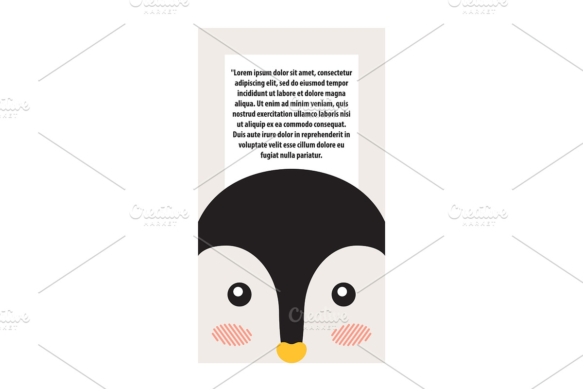 Penguin Animal Cover and Text Vector in Illustrations - product preview 8