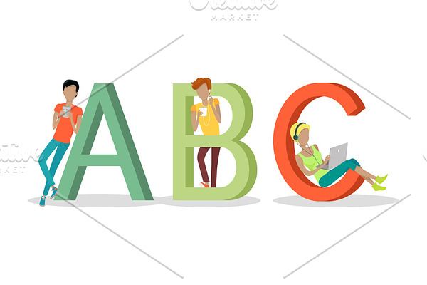 Gadget Alphabet. Letter - A B C