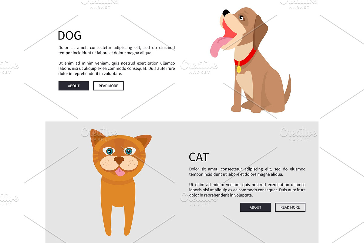 Dog and Cat Conceptual Banner Vector in Illustrations - product preview 8