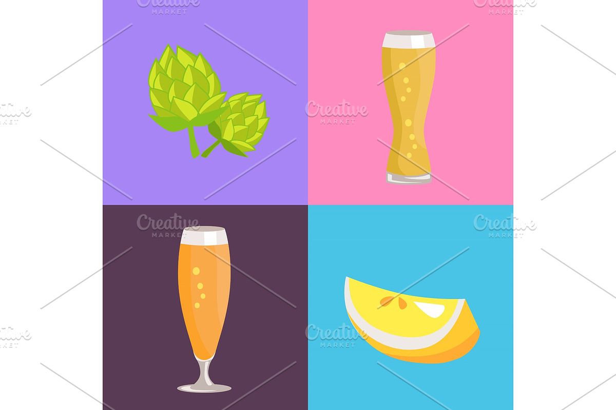 Four Beer Symbol Pictures Vector in Illustrations - product preview 8