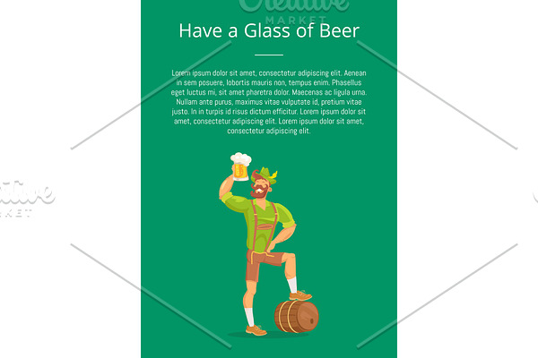 Have Glass of Beer Poster with Man