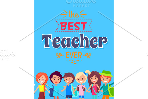 Best Teacher Ever Poster Vector