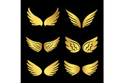 Golden wings vector collection