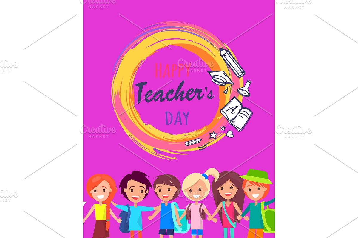 Happy Teacher's Day Wish on Colorful in Objects - product preview 8