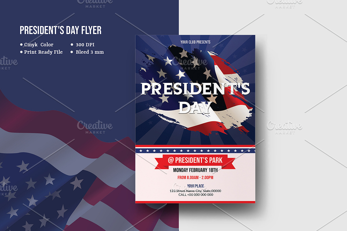 Presidents Day Invitation V947 in Flyer Templates - product preview 8