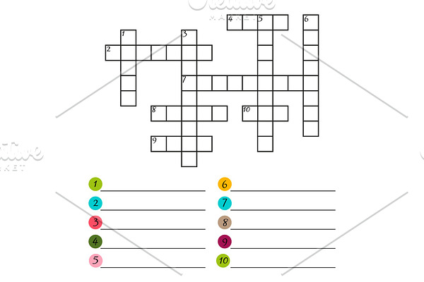 Vector crossword puzzle template