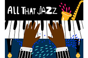 Jazz piano poster. Blues and jazz