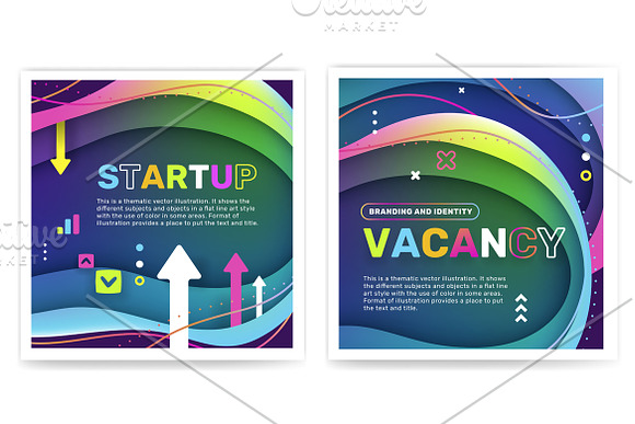 Set of abstract vector templates in Illustrations - product preview 2