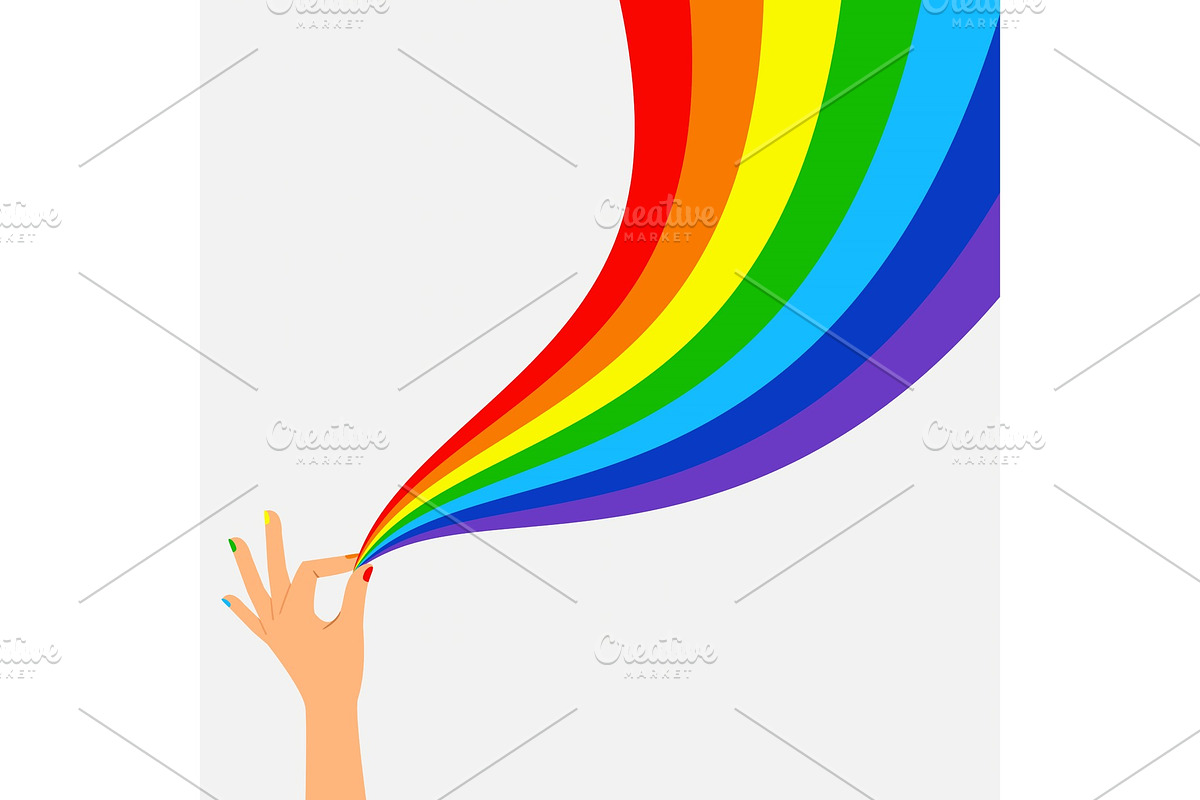 Hand hold wave rainbow flag lgbt in Graphics - product preview 8