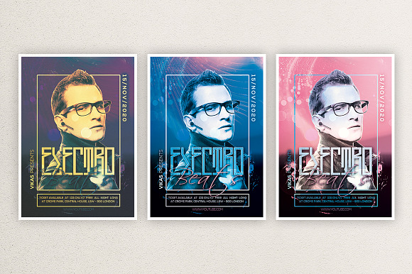 Electro Beats Party  in Flyer Templates - product preview 2