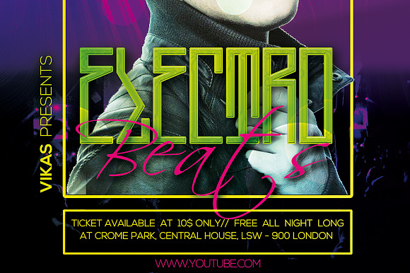Electro Beats Party  in Flyer Templates - product preview 4