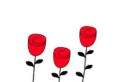 Rose flower blossom icon set.