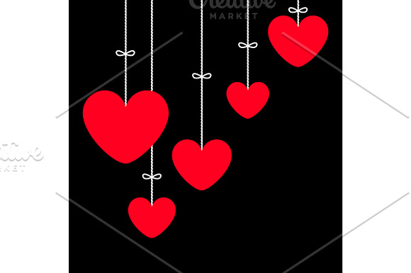 Hanging heart icon set. Love in Illustrations - product preview 1